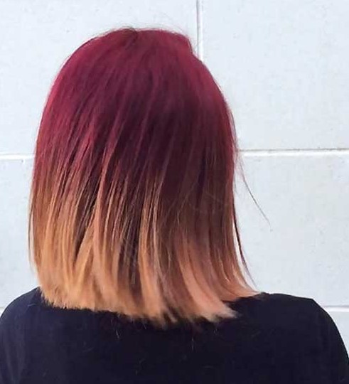 ombreli kızıl kısa saç modeli 2019