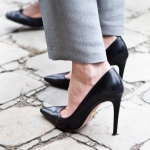 iş stili için siyah topuklu ayakkabılar