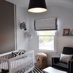 Modern siyah beyaz bebek odası dekorasyonu