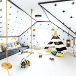 Muhteşem modern siyah beyaz çocuk odası dekorasyonu