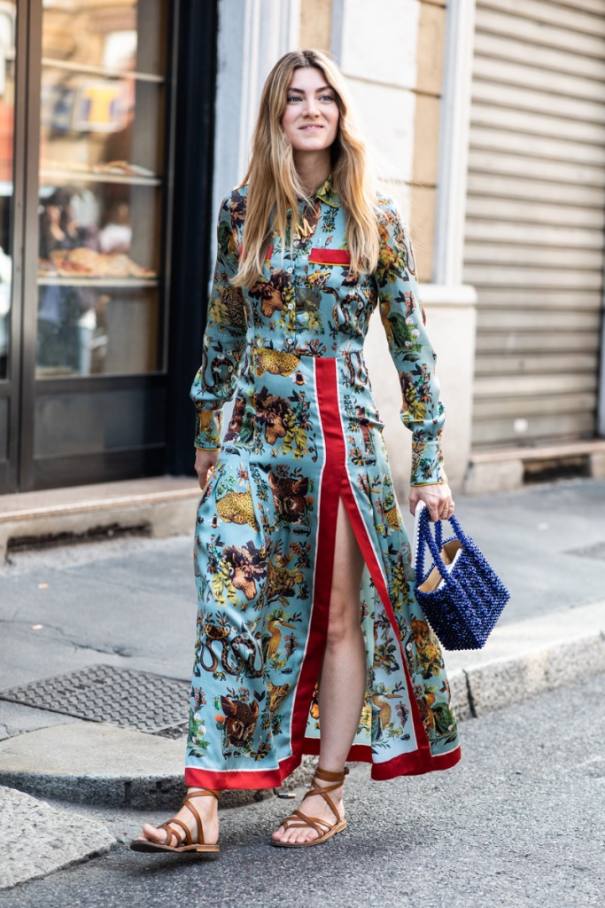 ilkbahar yaz modası 2019 şal desenli elbiseler