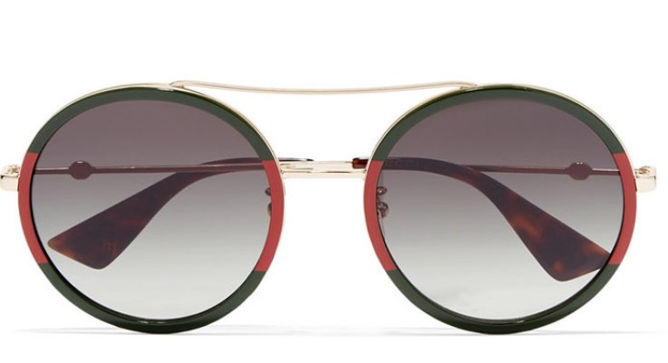 Bayanlar için En İyi Yuvarlak Güneş Gözlüğü Gucci İki Renkli Yuvarlak Güneş Gözlüğü