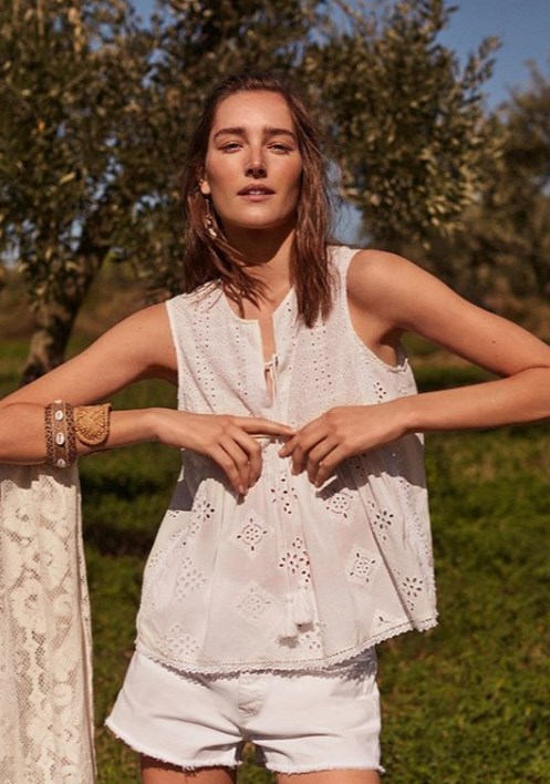 mango 2019 yaz beyaz bluz modelleri